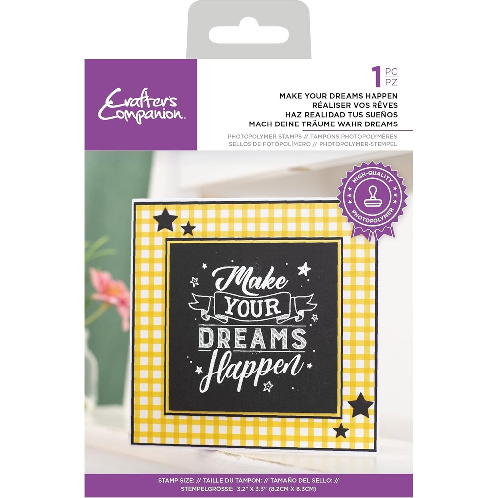 Crafters Companion Make your Dreams Happen Photopolymer Stamp Chalkboard Design